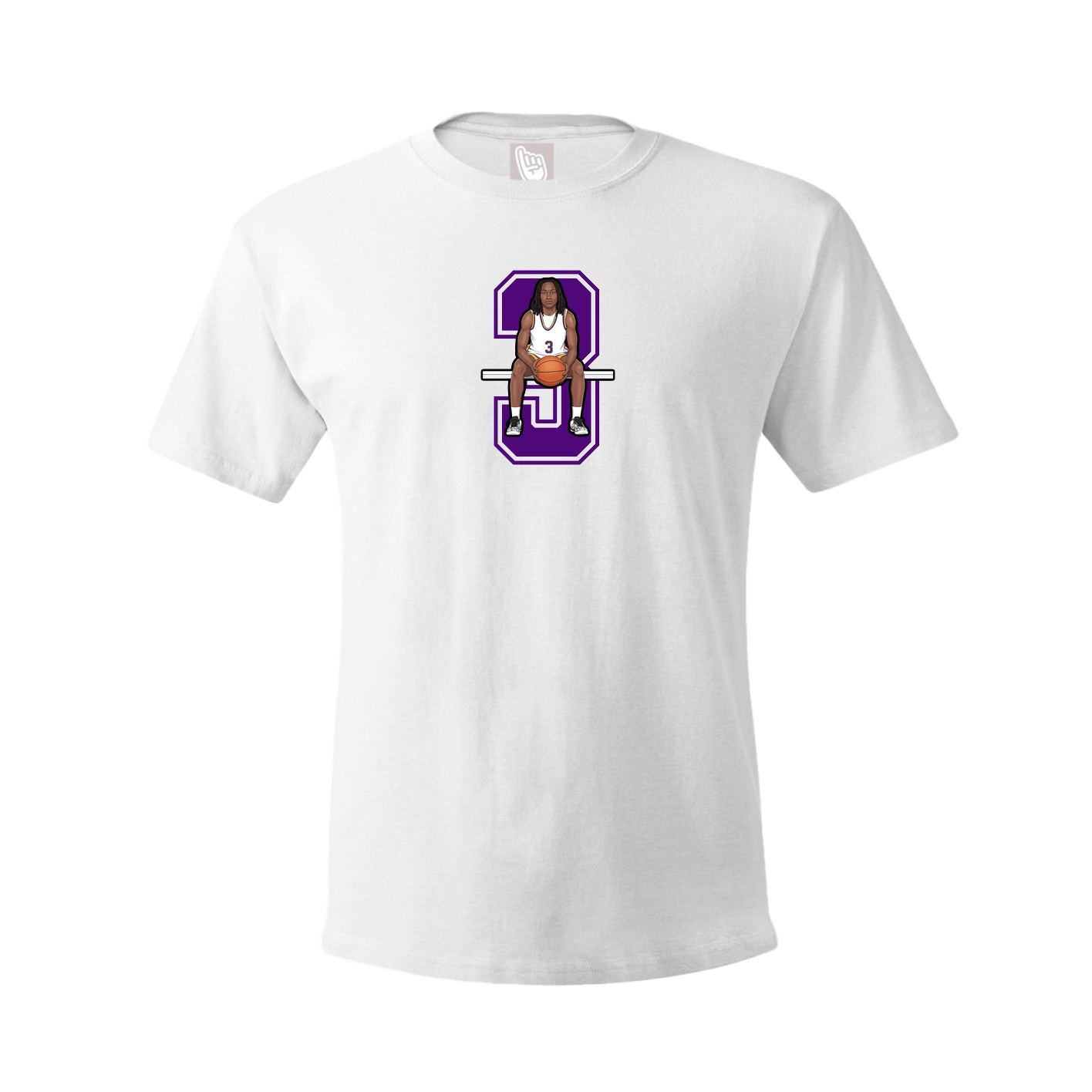 Youth Tee — Number in White