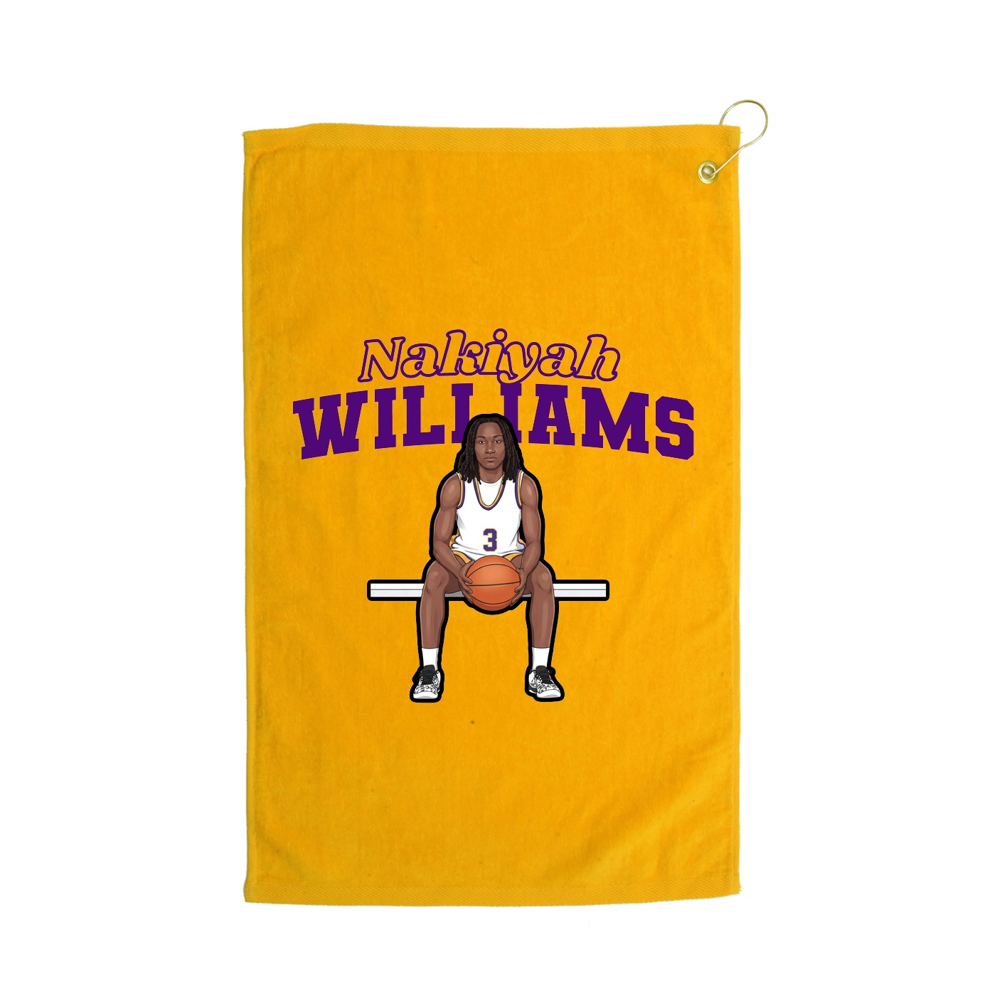 Golf Towel — Name Arch in Gold