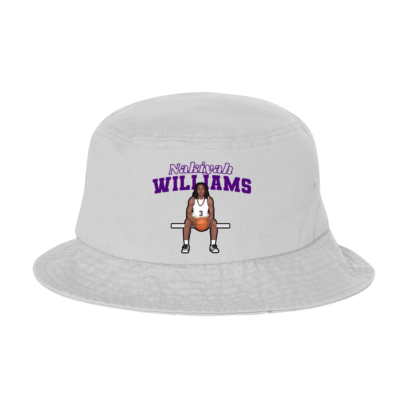 Bucket Cap — Name Arch in White