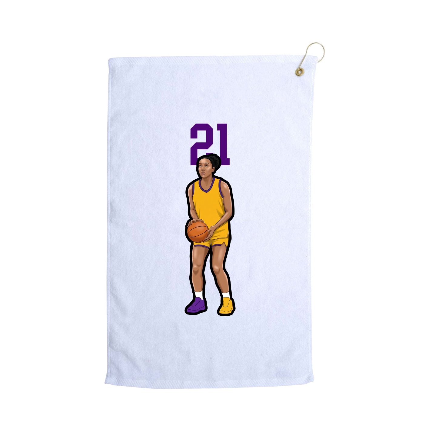 Golf Towel — Number Top in White