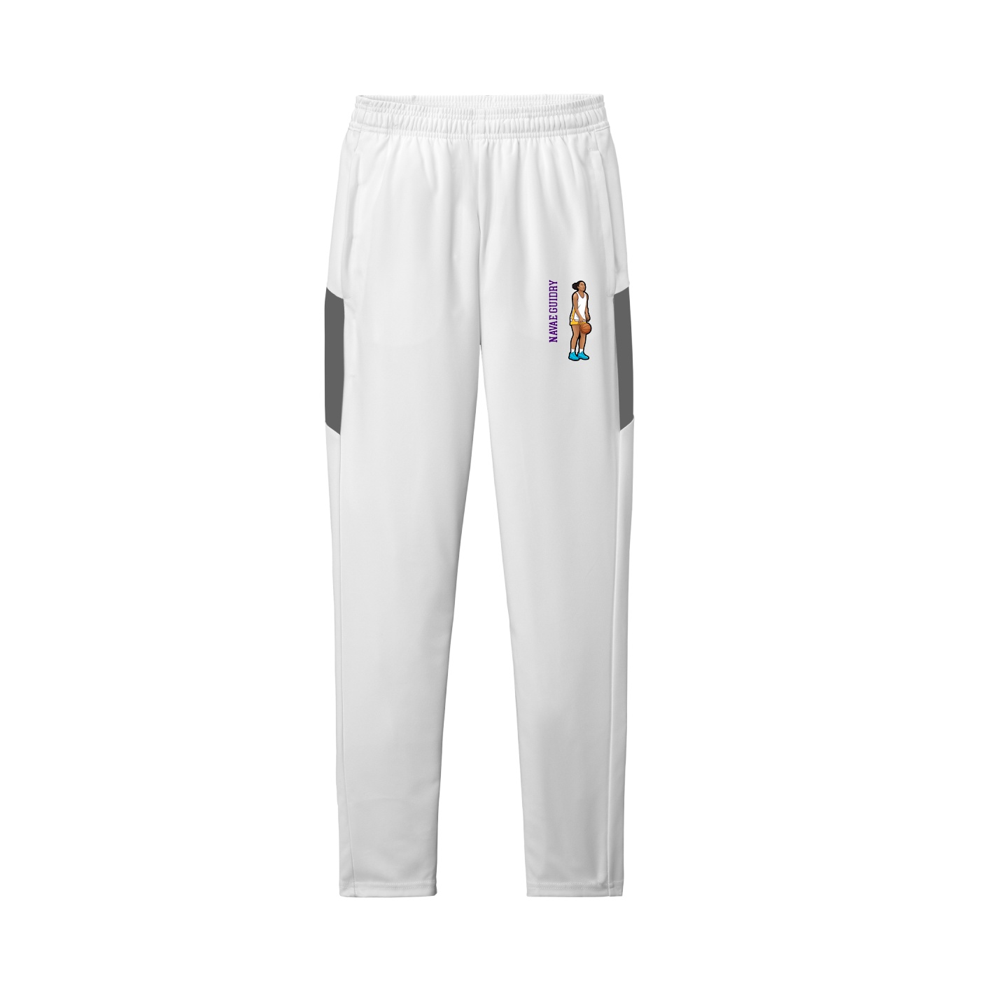 Team Travel Pant — Name Vertical in White/Grey
