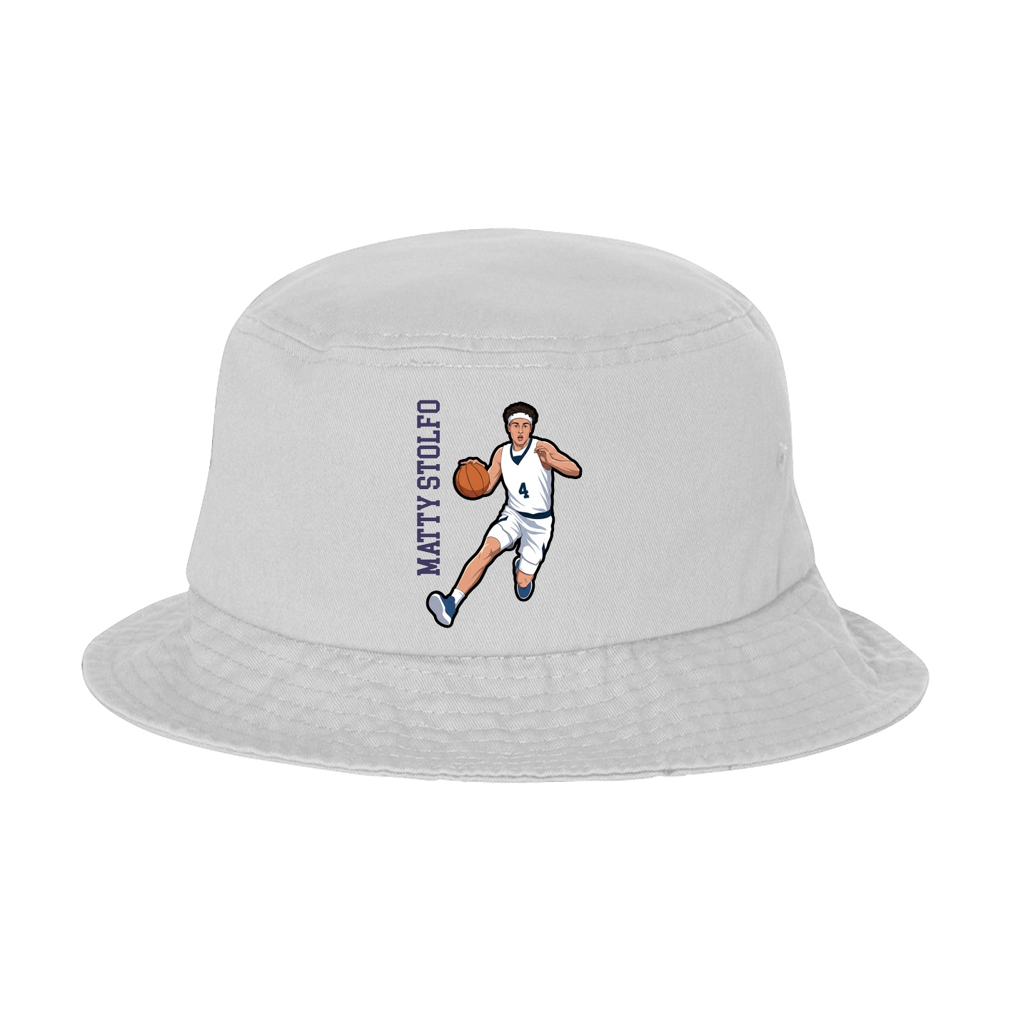 Bucket Cap — Name Vertical in White