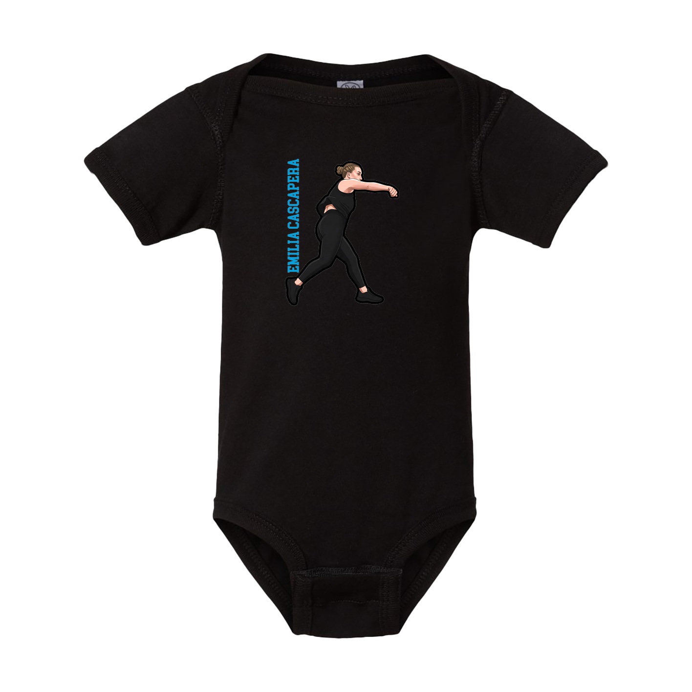 Baby Onesie — Name Vertical in Black