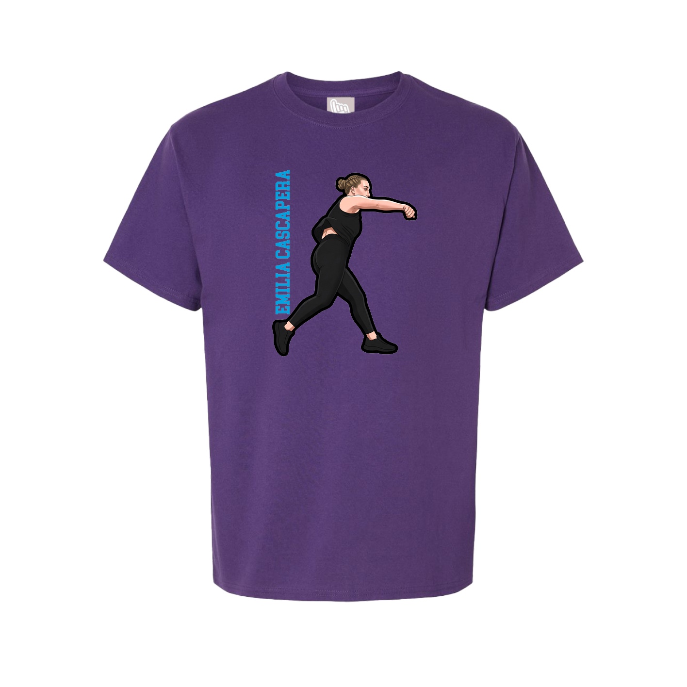 Youth Tee — Name Vertical in Purple