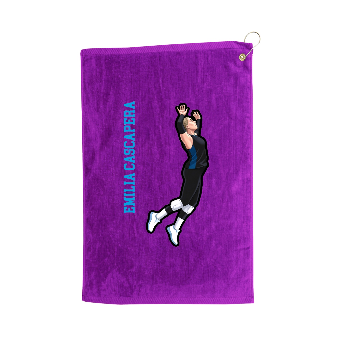 Golf Towel — Name Vertical in Purple