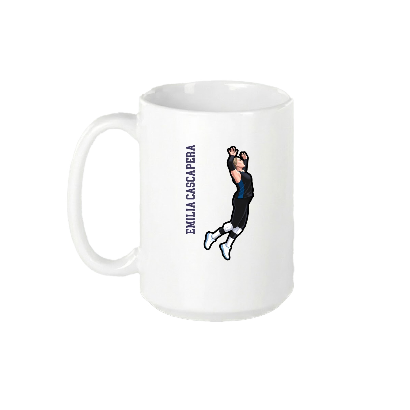 15oz Coffee Mug — Name Vertical in White