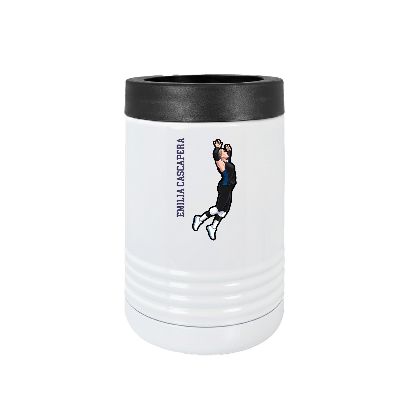 Beverage Holder — Name Vertical in White