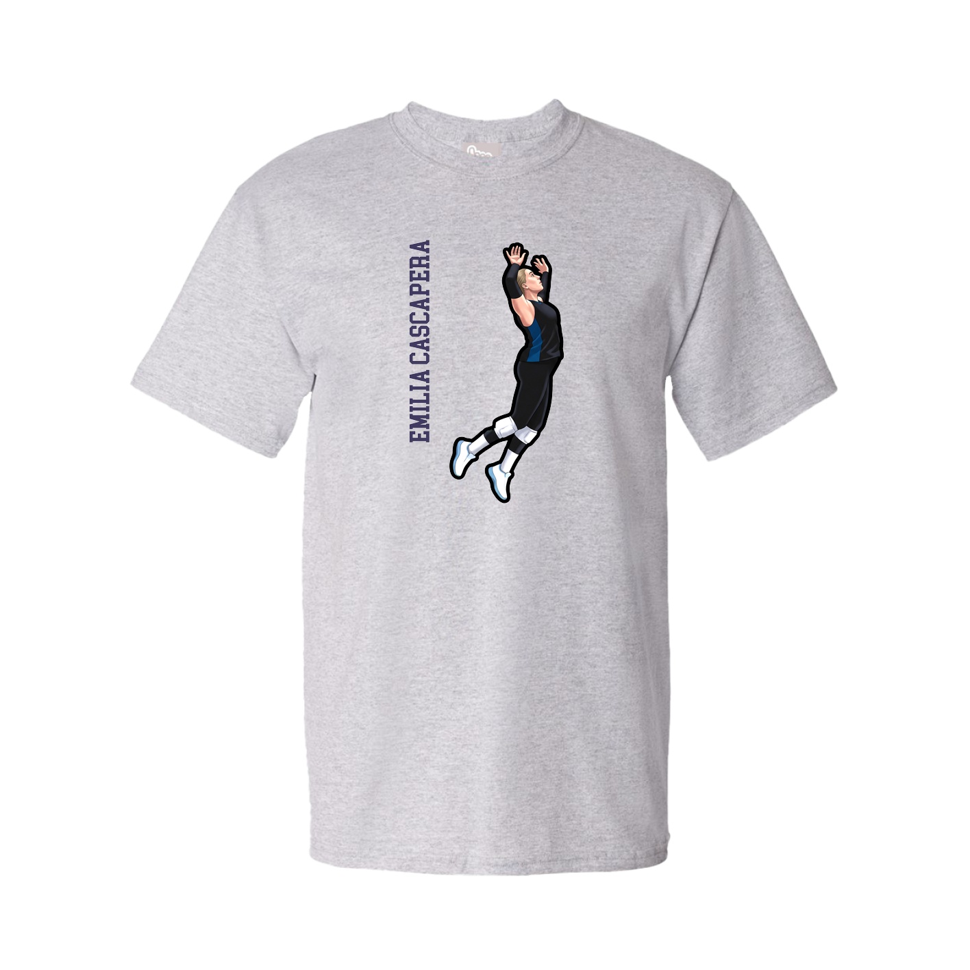 Tee — Name Vertical in Grey