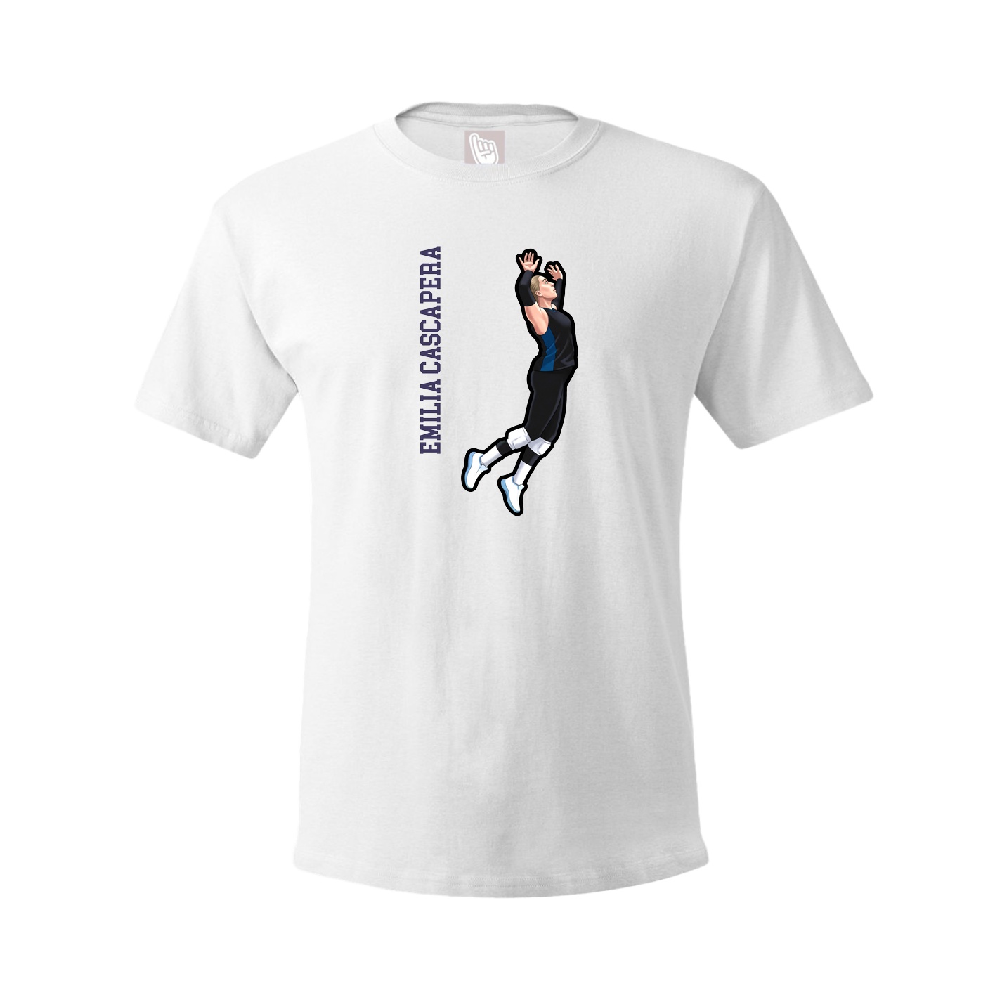 Youth Tee — Name Vertical in White