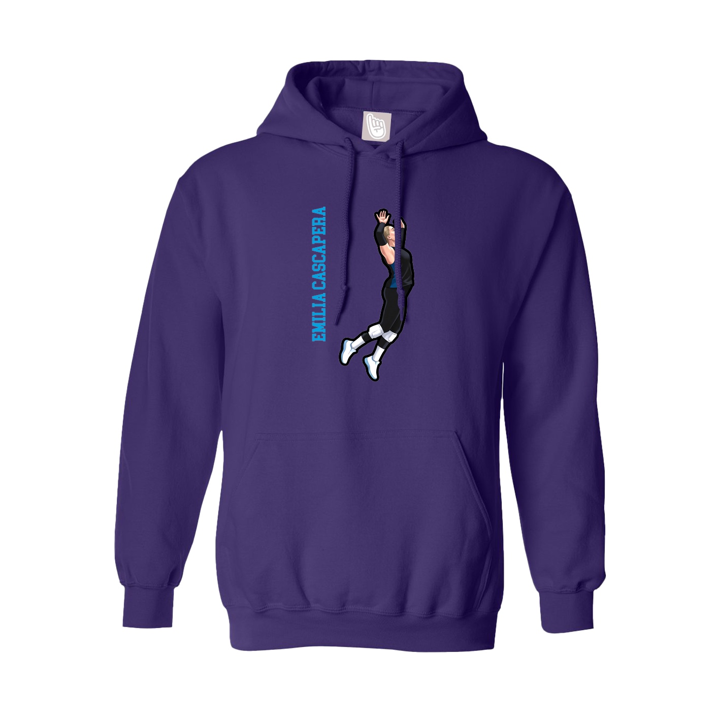 Hoodie — Name Vertical in Purple