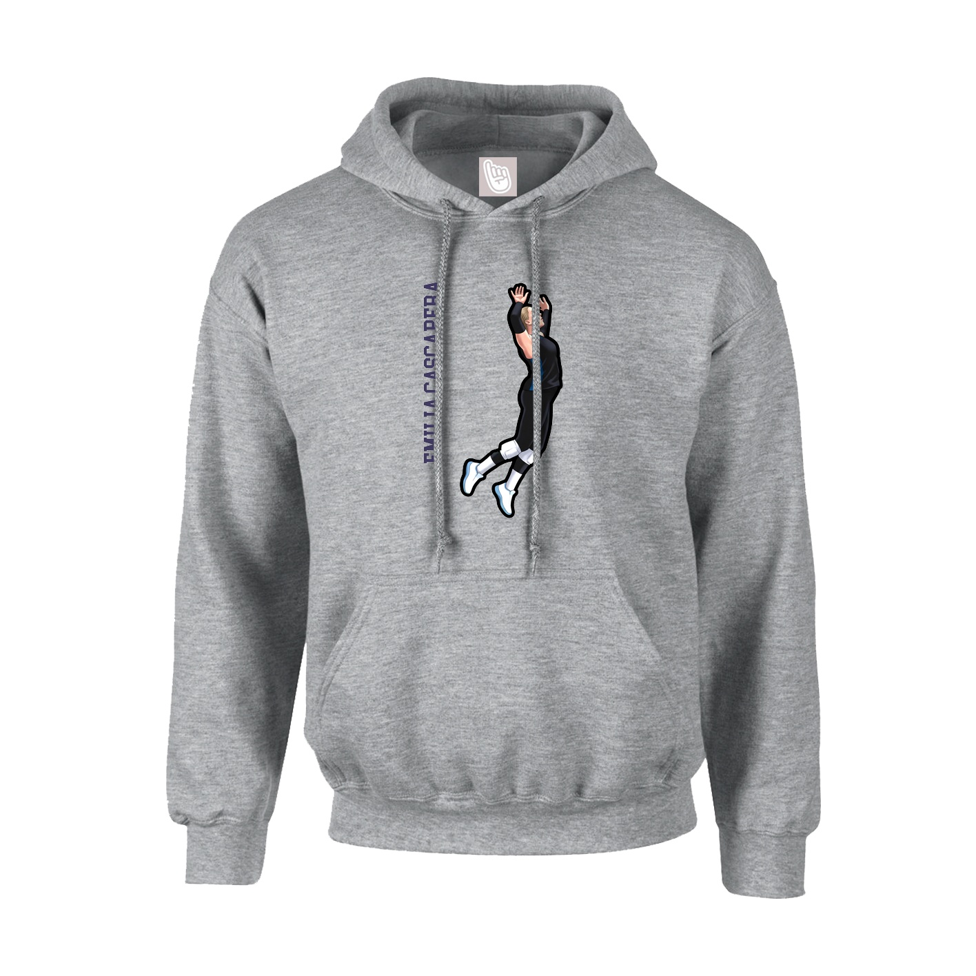 Youth Hoodie — Name Vertical in Grey