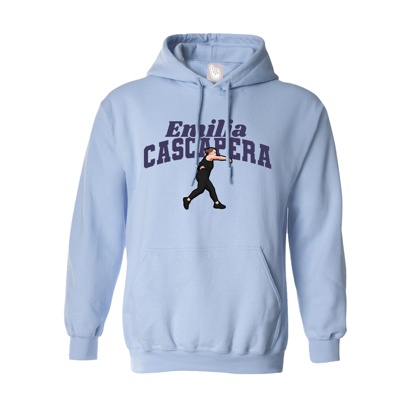 Hoodie — Signature Arch in Light Blue