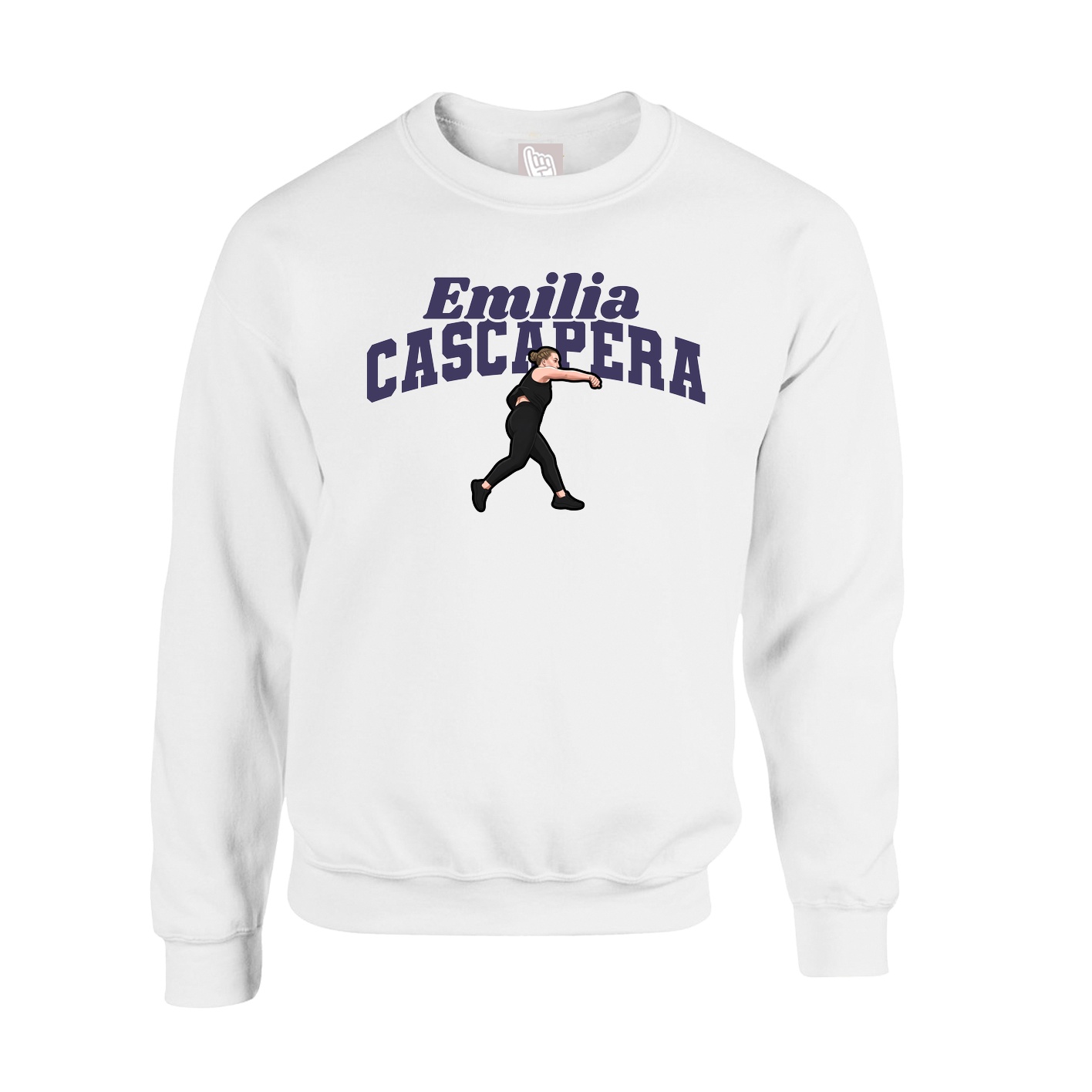 Fleece Crew — Signature Arch in White