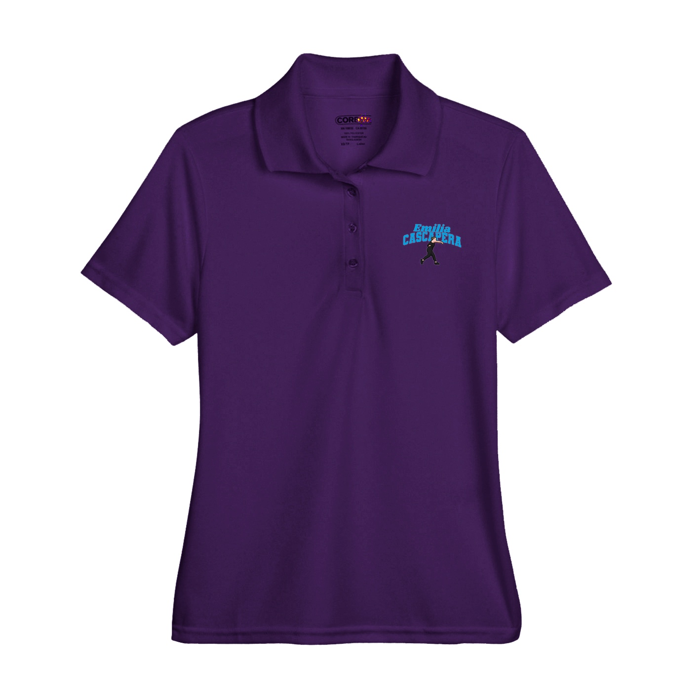 Womens Performance Polo — Signature Arch in Purple