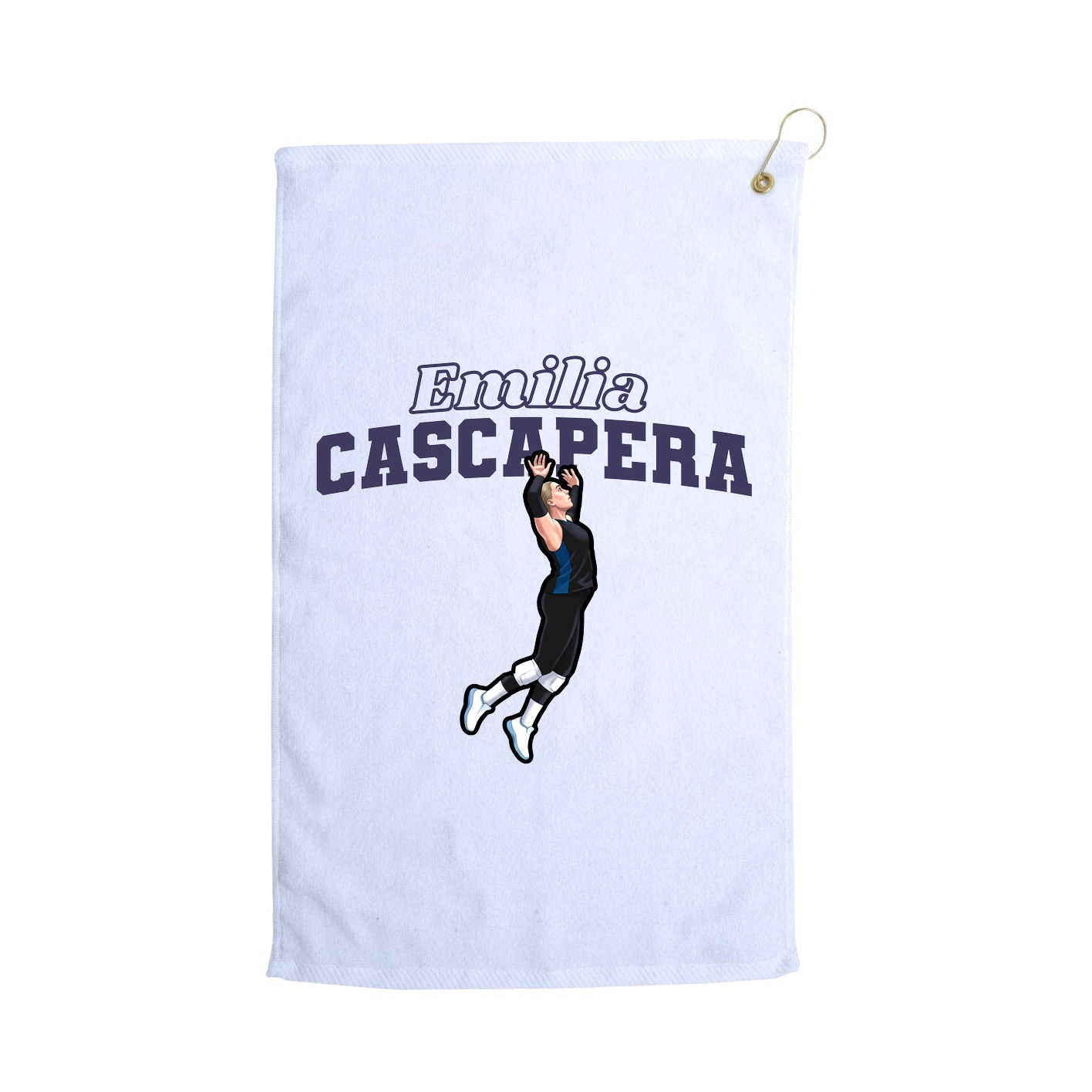 Golf Towel — Name Arch in White