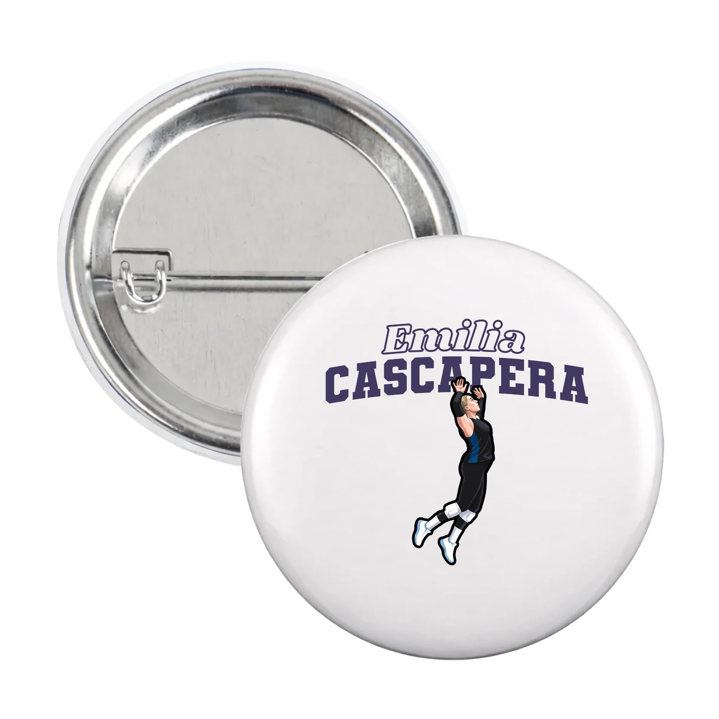 Game Day Button — Name Arch in White