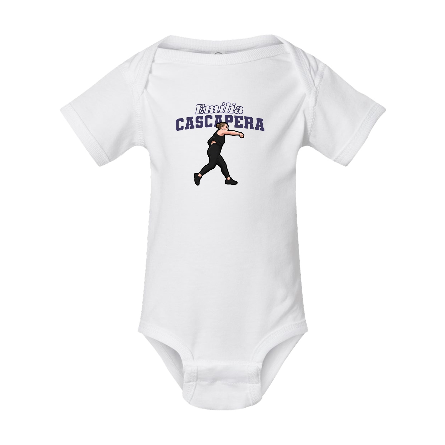 Baby Onesie — Name Arch in White