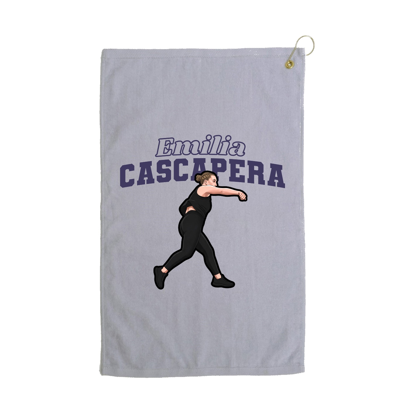 Golf Towel — Name Arch in Grey