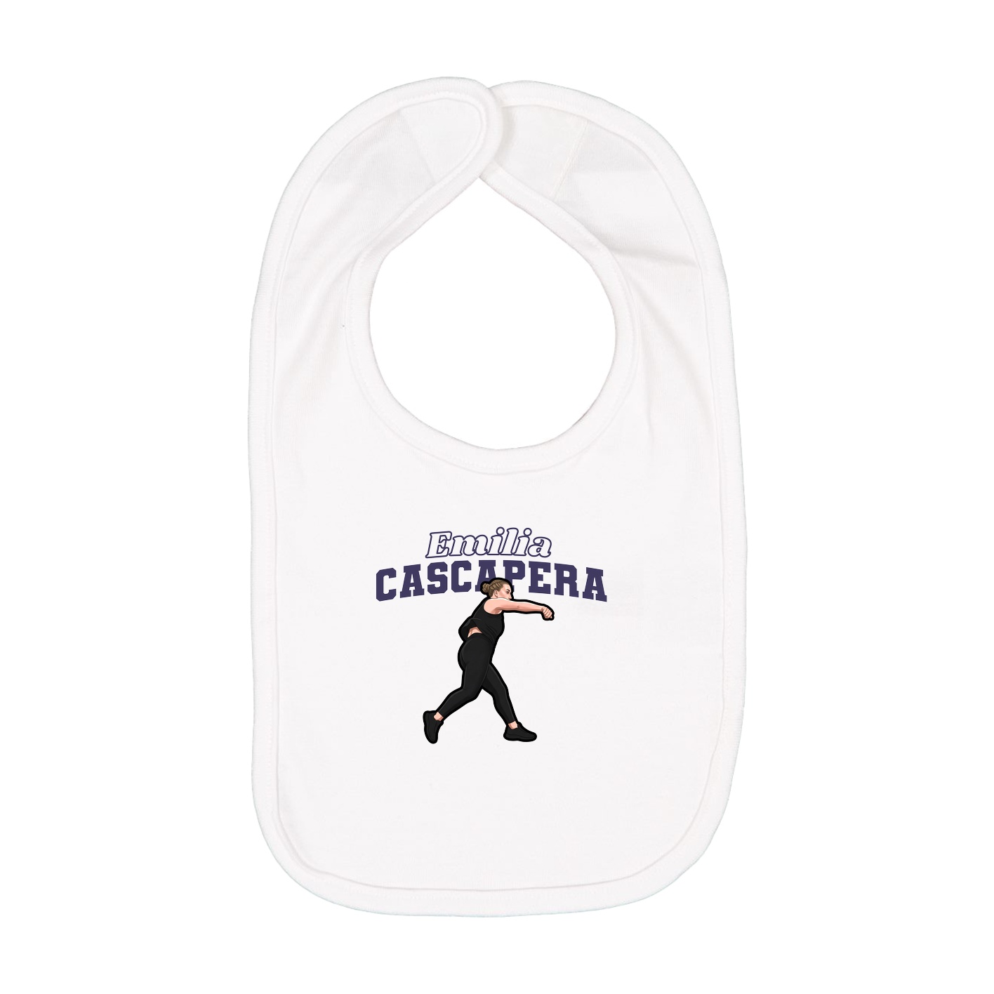 Infant Bib — Name Arch in White