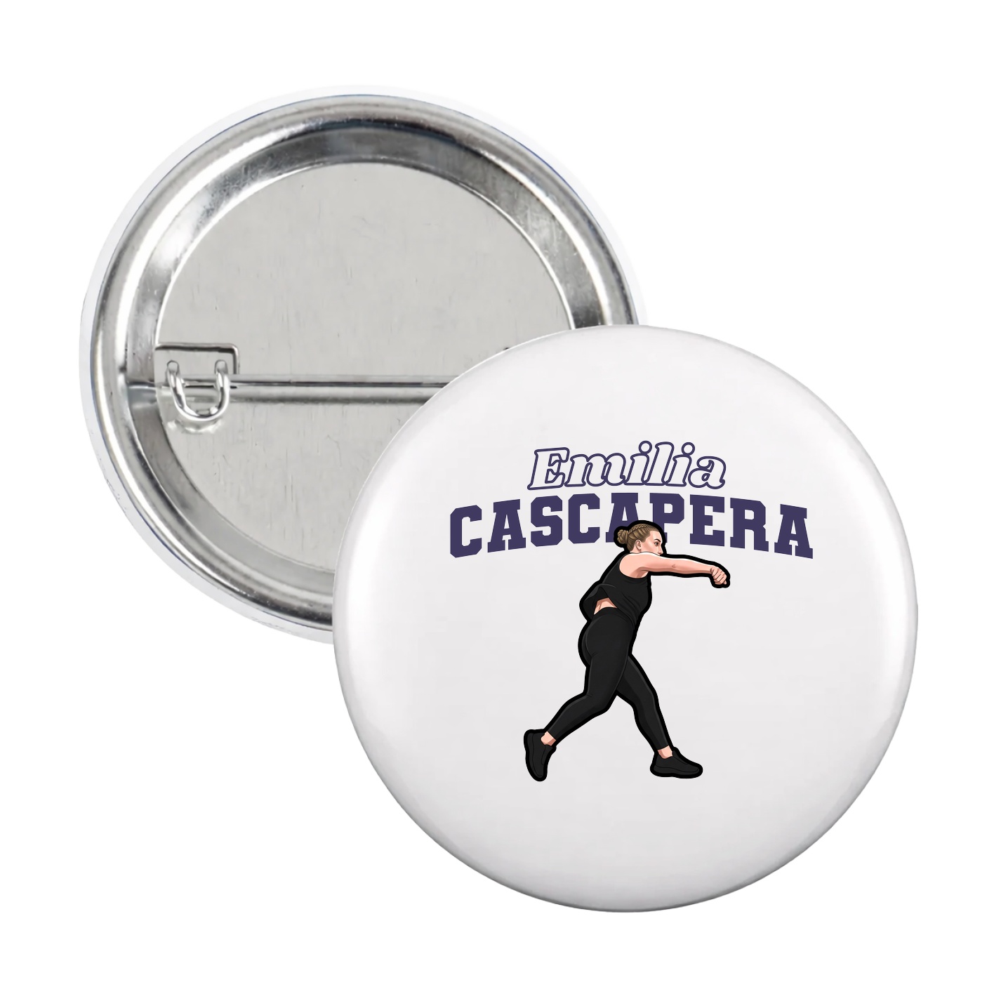 Game Day Button — Name Arch in White