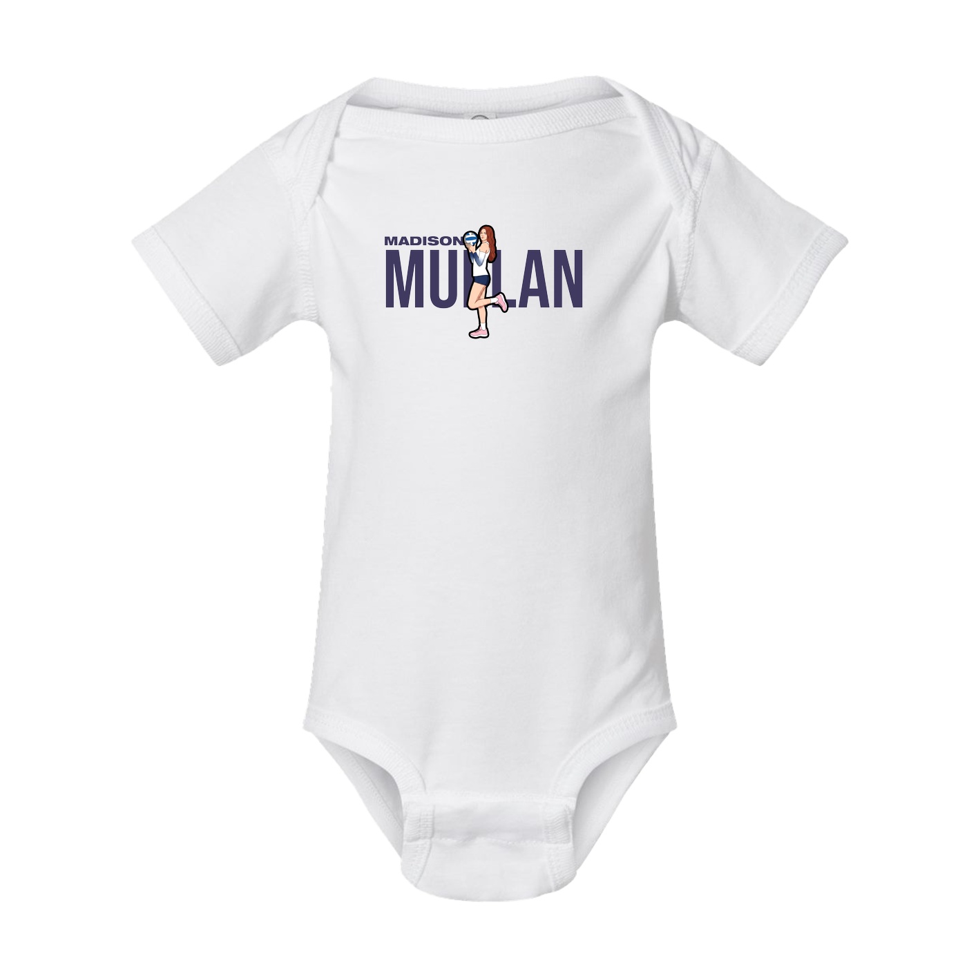 Baby Onesie — Player Name in White