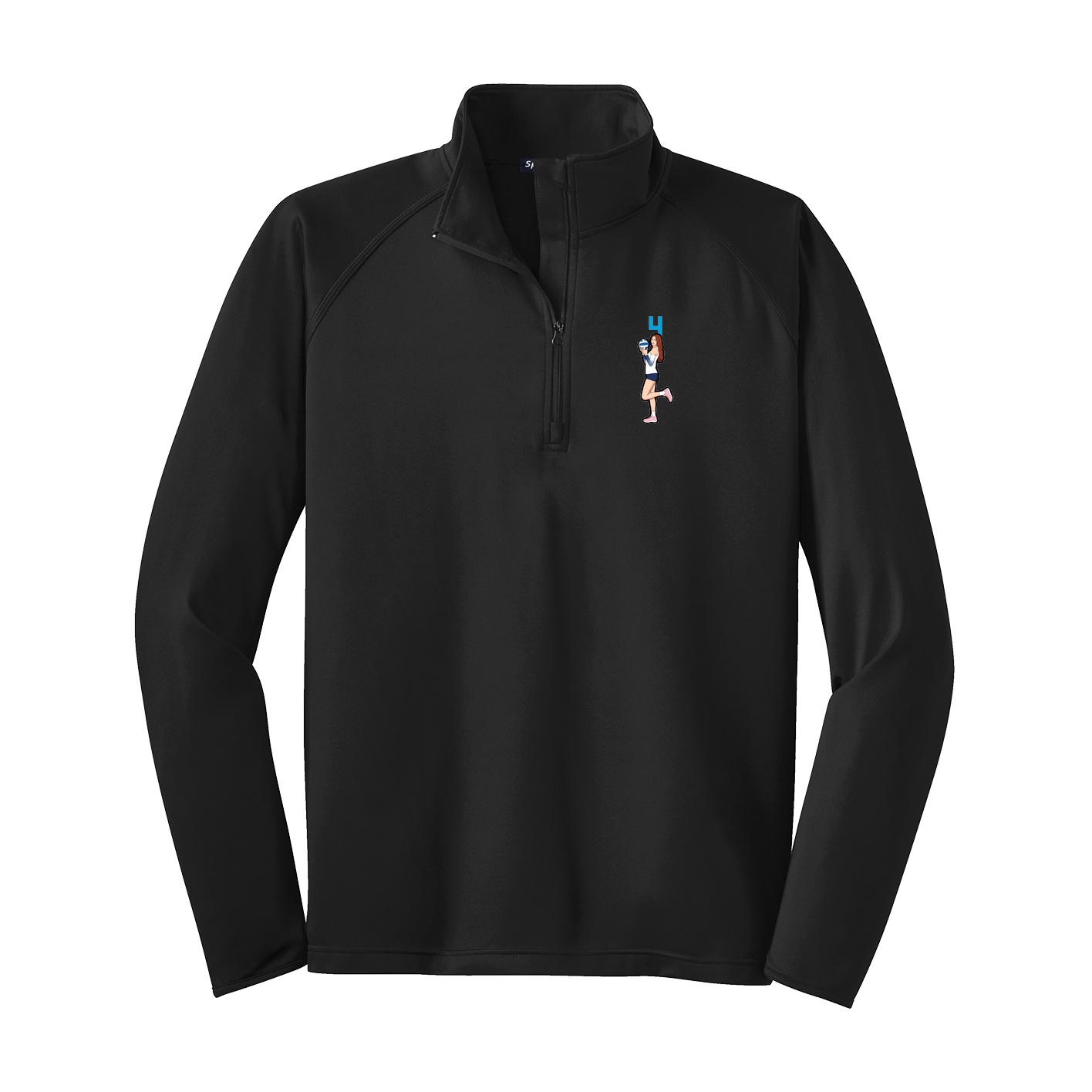 Q-Zip Pullover — Number Top in Black