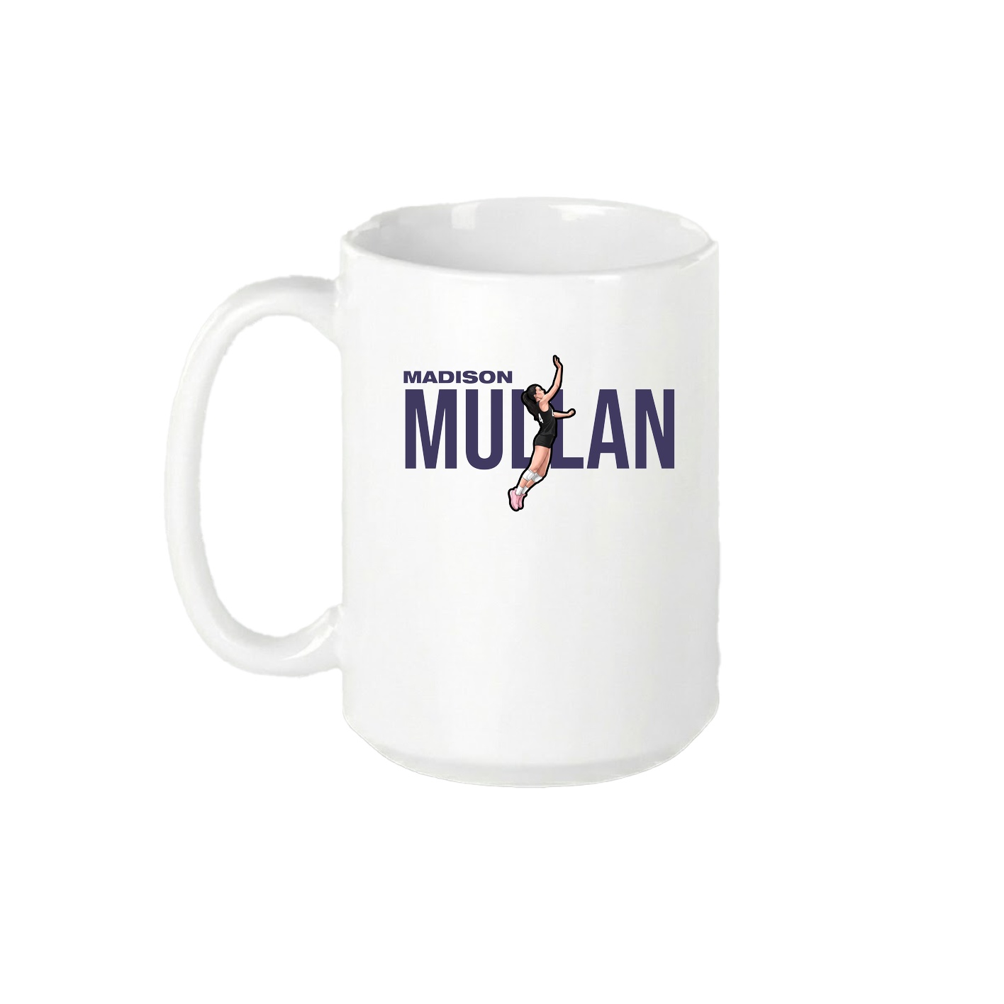 15oz Coffee Mug — Player Name in White