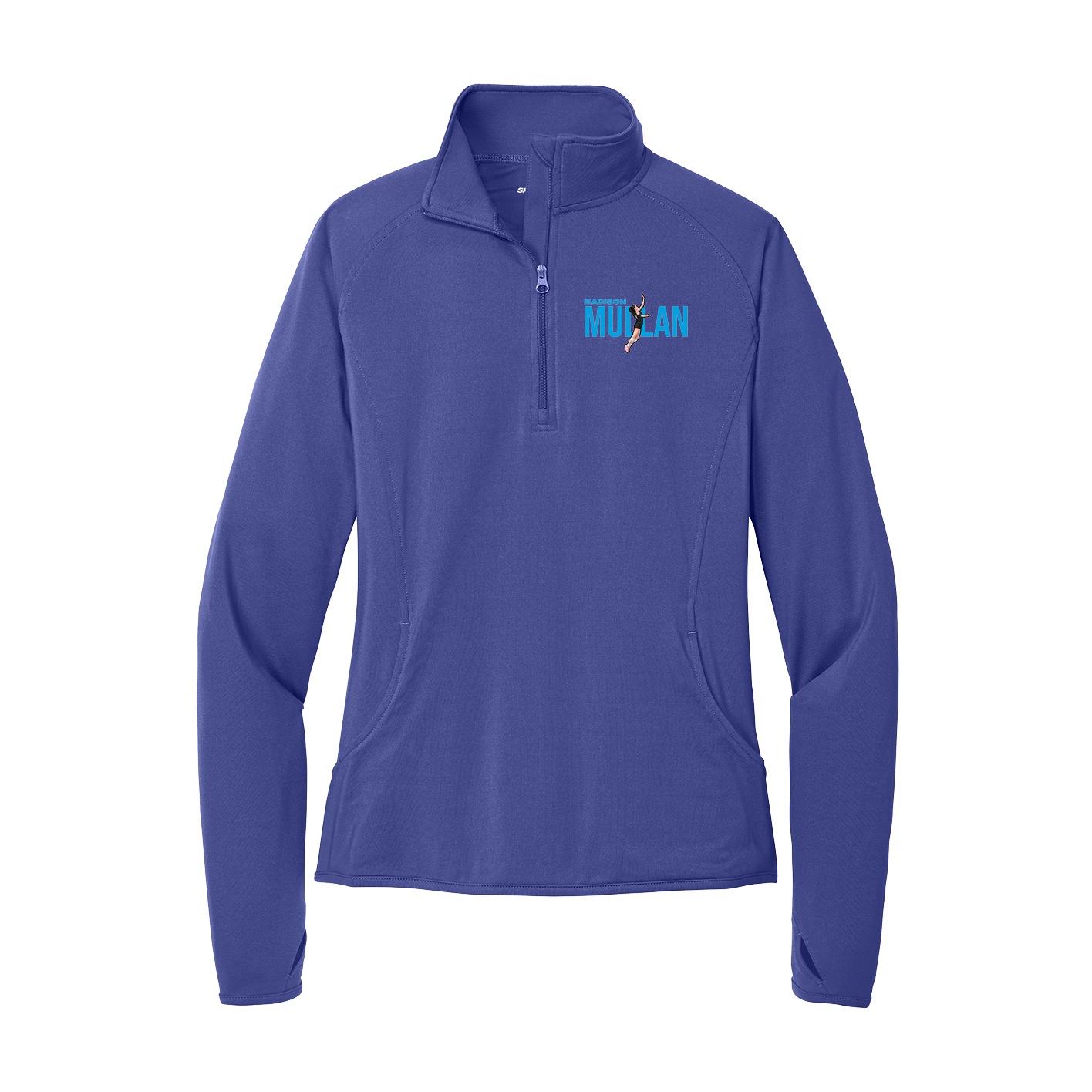 Women's Q-Zip Pullover — Player Name in Purple