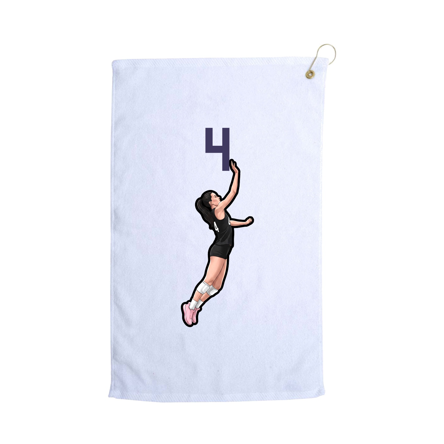 Golf Towel — Number Top in White
