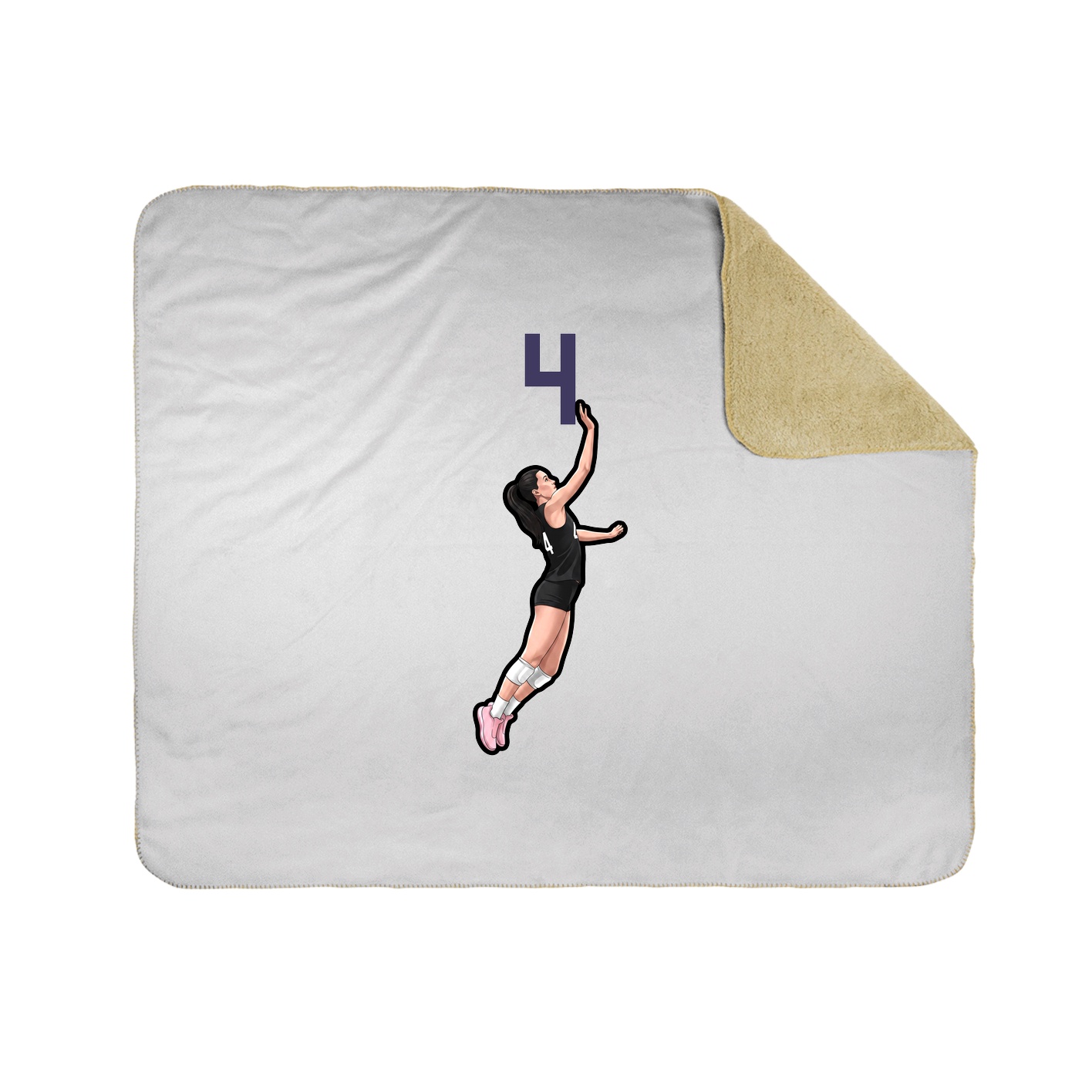 Throw Blanket — Number Top in White
