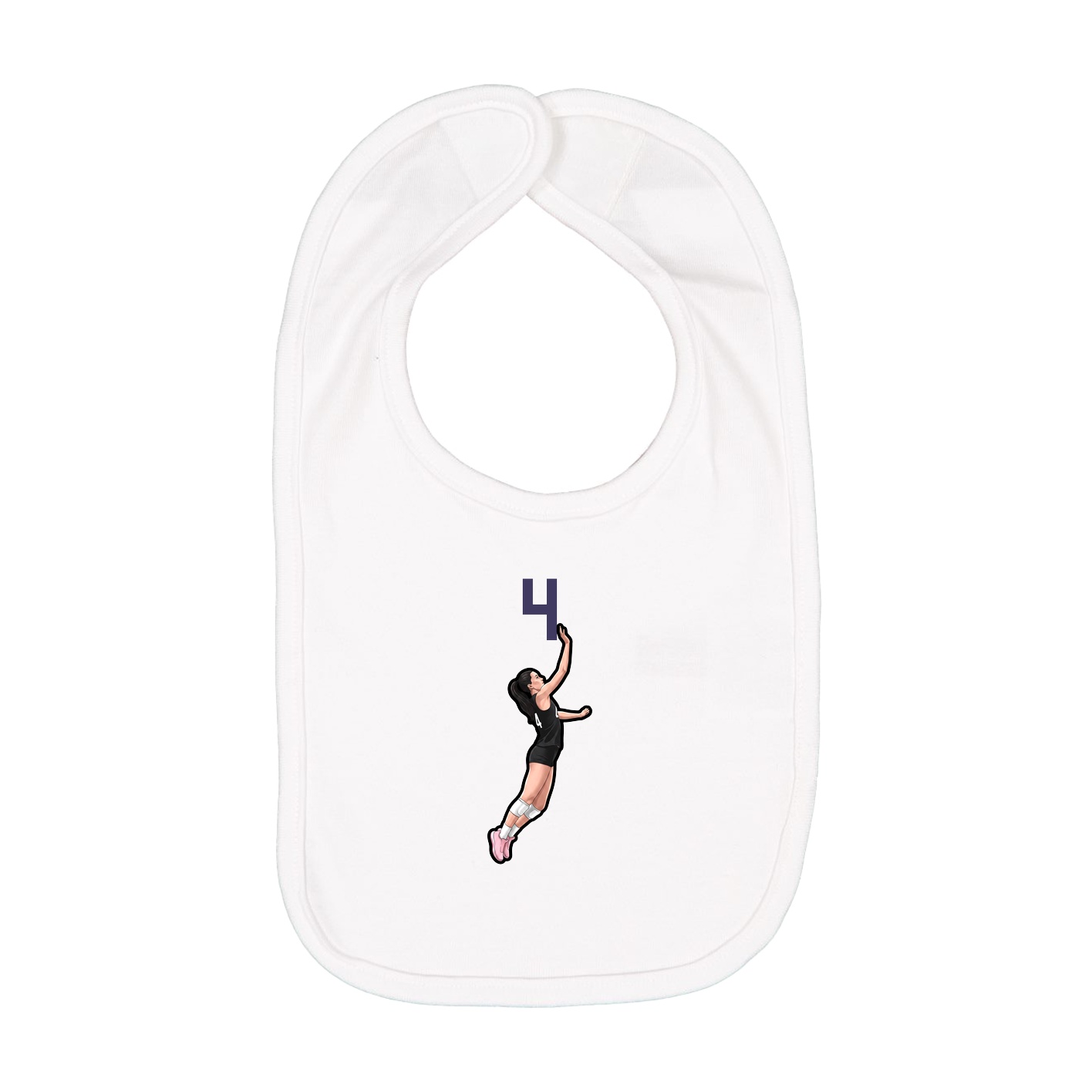 Infant Bib — Number Top in White