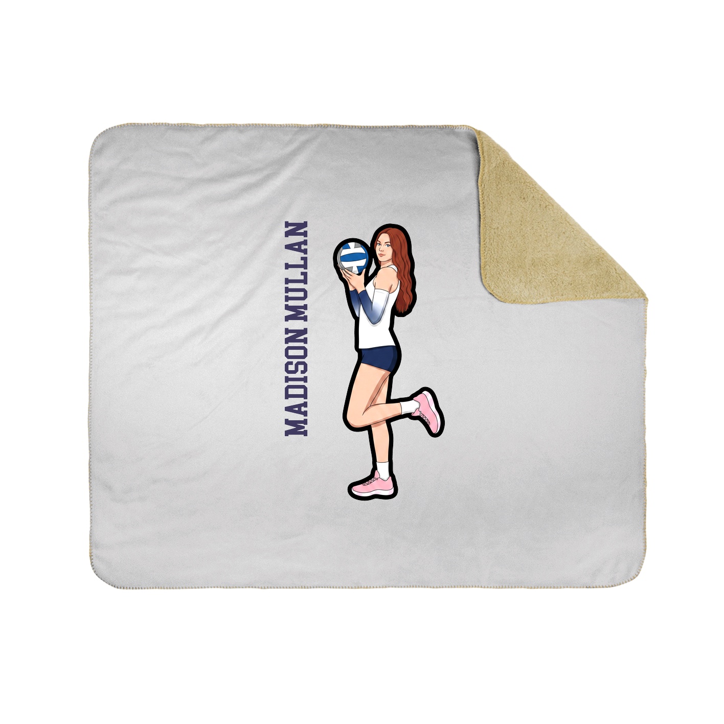 Throw Blanket — Name Vertical in White