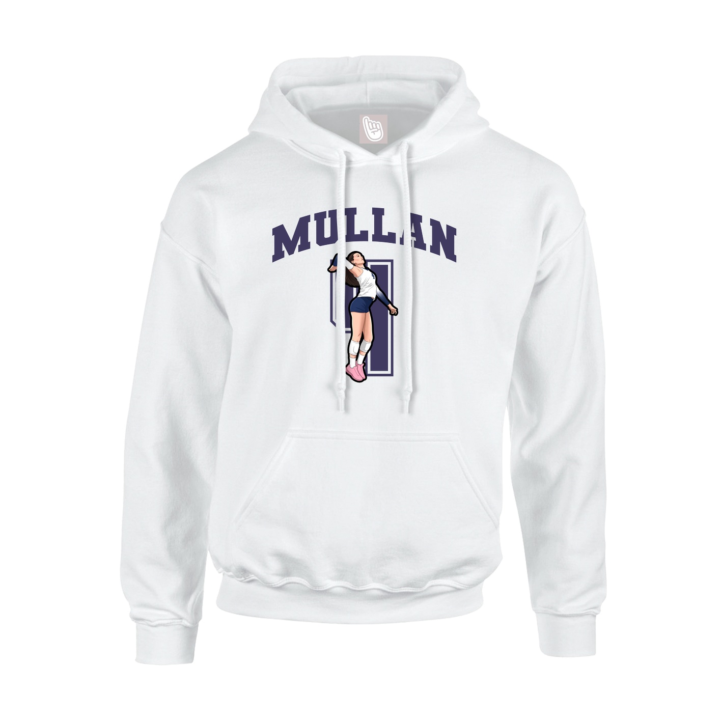 Hoodie — Number in White