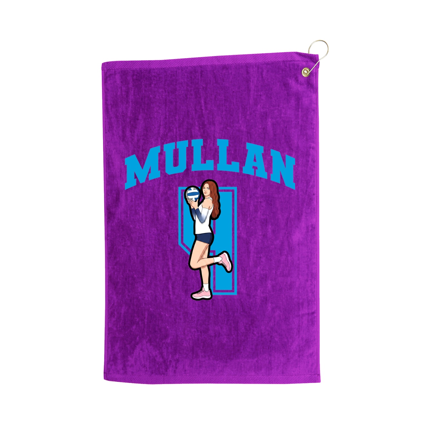 Golf Towel — Number in Purple