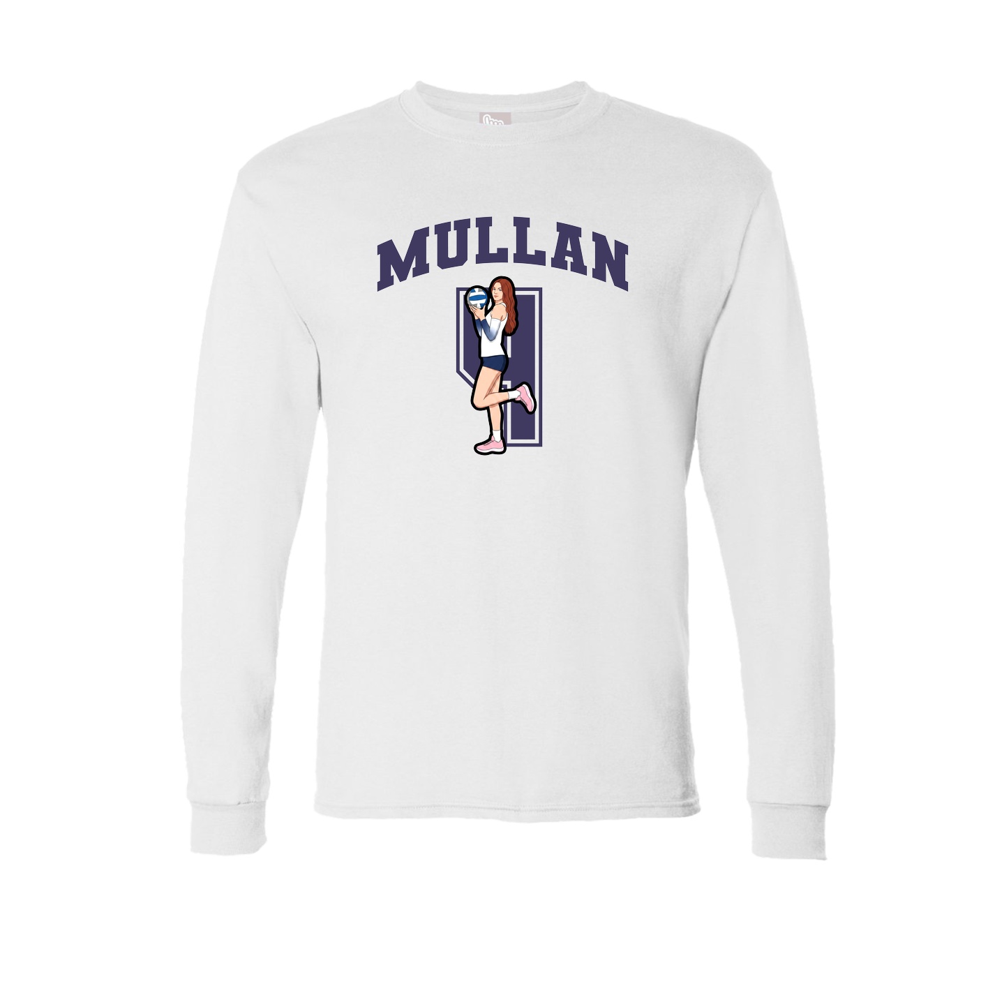 Long Sleeve Tee — Number in White
