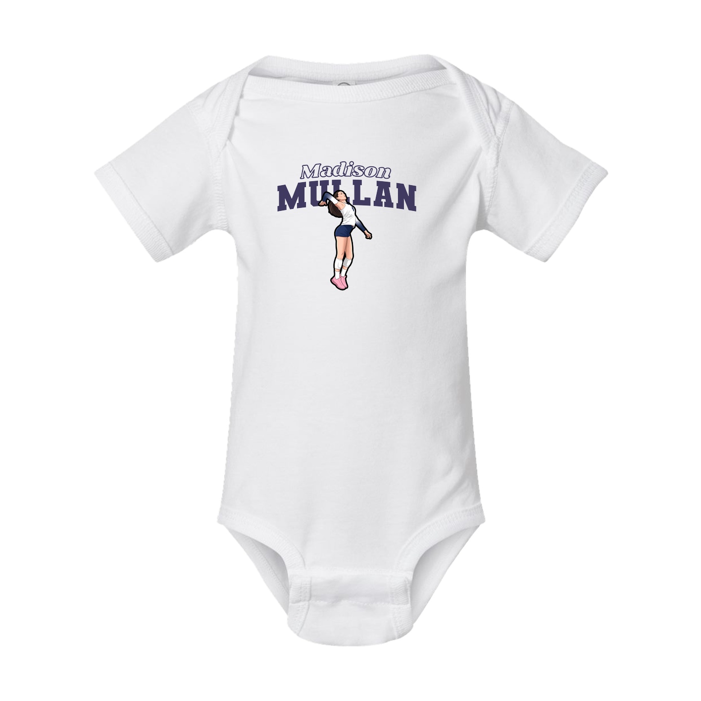 Baby Onesie — Name Arch in White