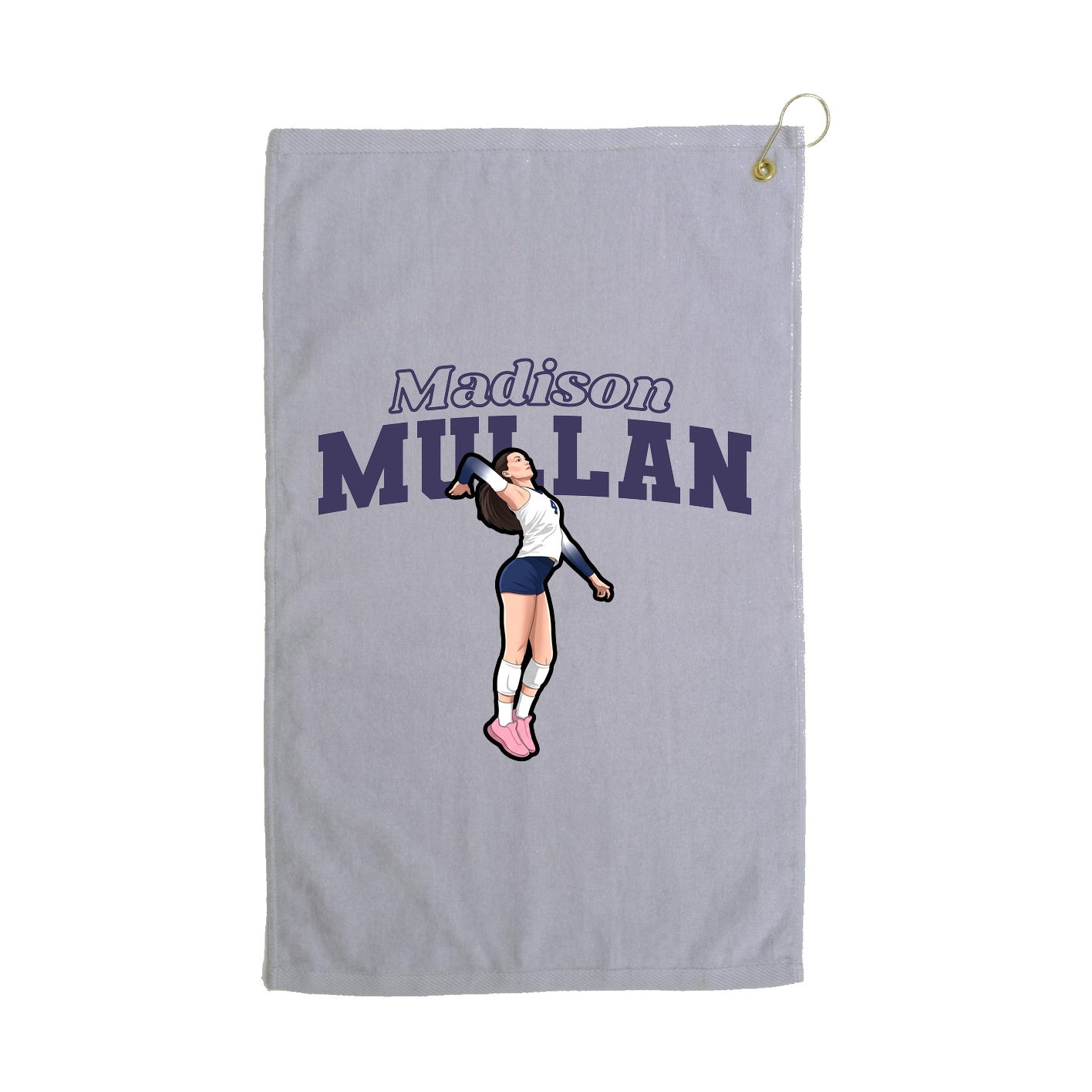 Golf Towel — Name Arch in Grey
