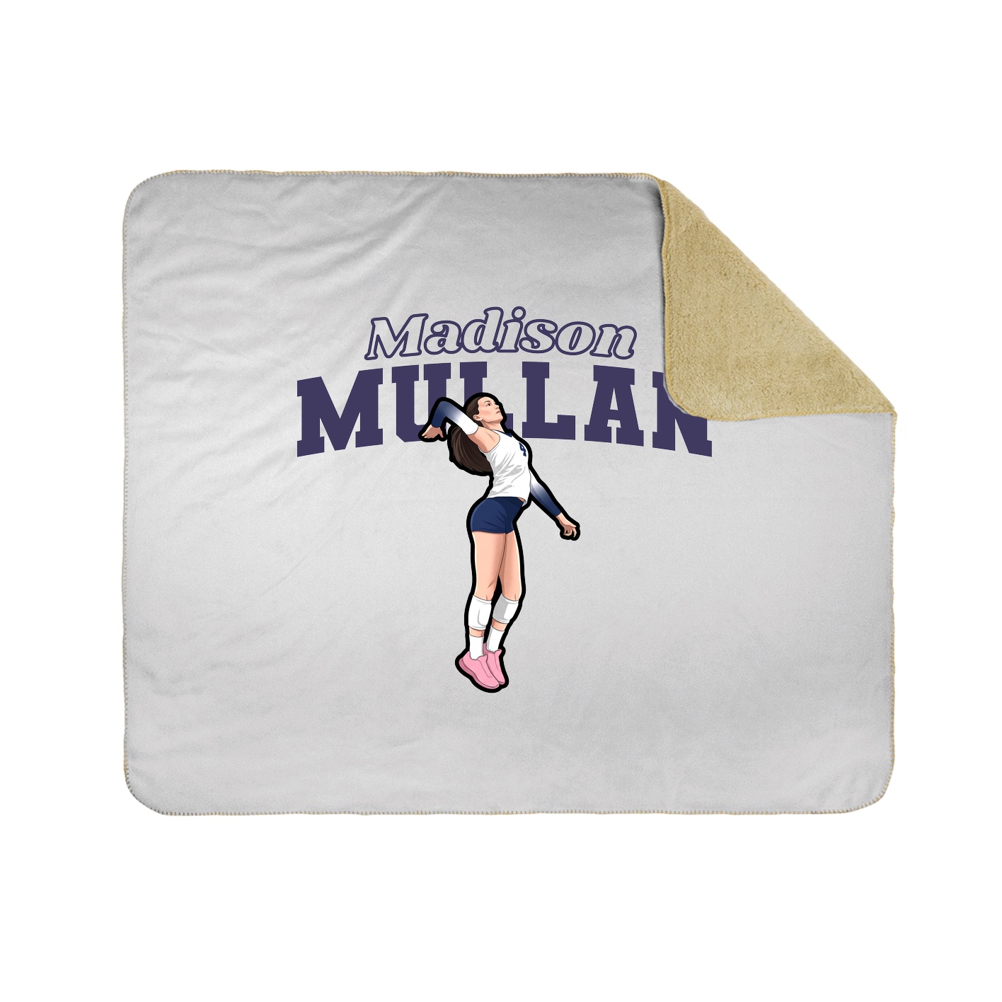 Throw Blanket — Name Arch in White