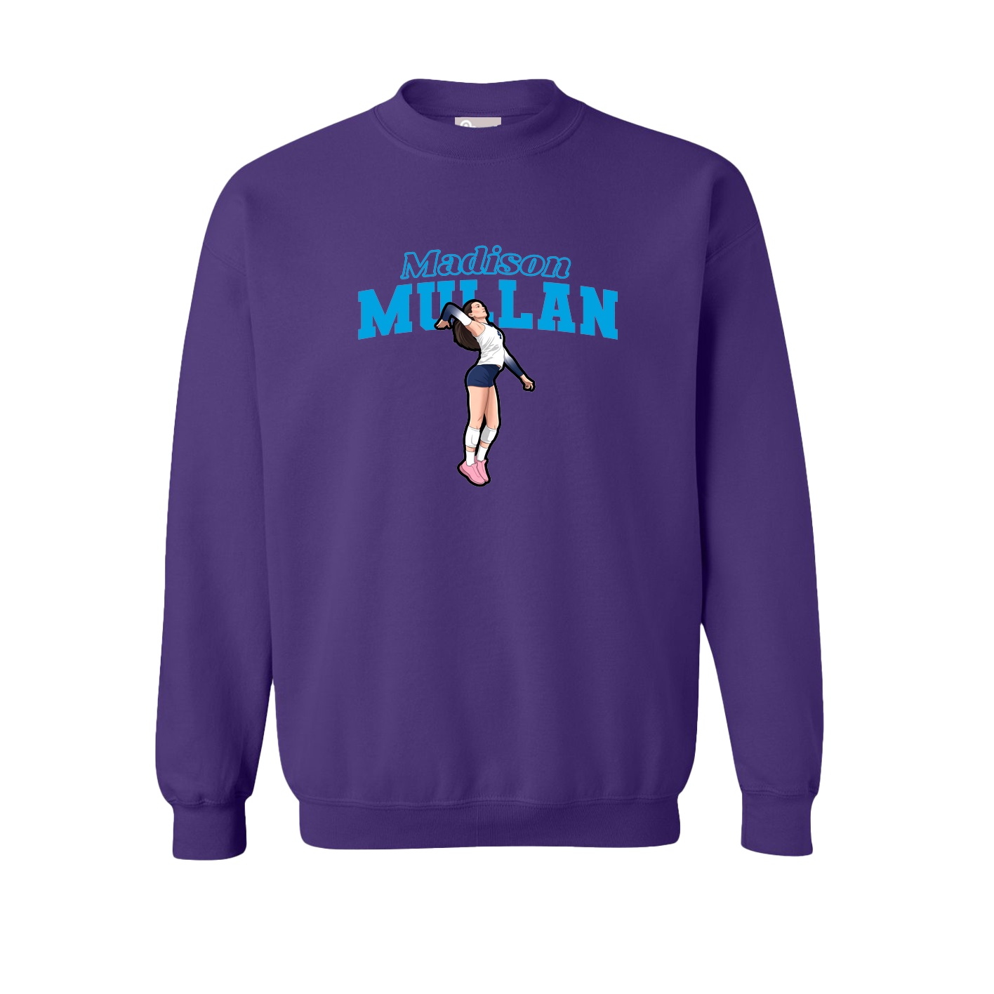 Fleece Crew — Name Arch in Purple