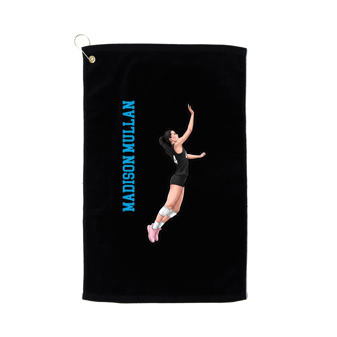 Golf Towel — Name Vertical in Black