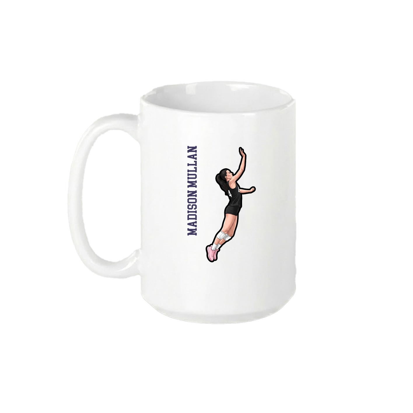 15oz Coffee Mug — Name Vertical in White