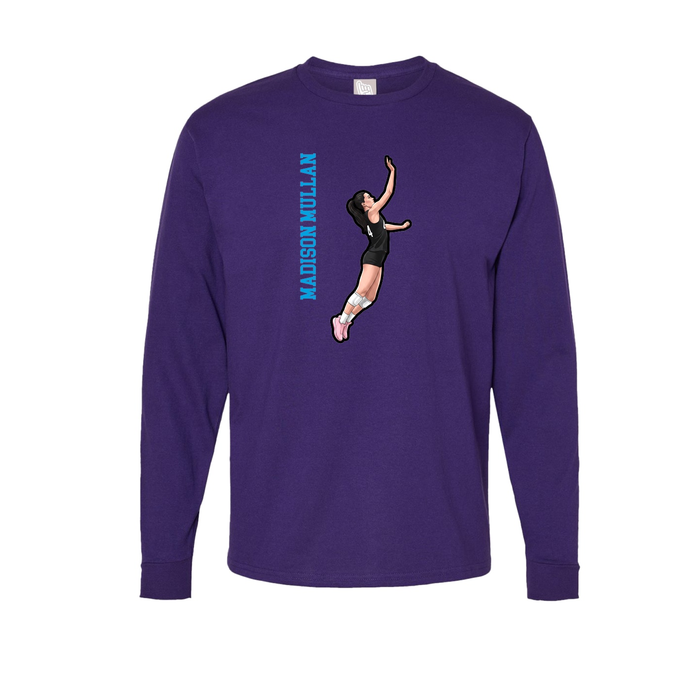 Long Sleeve Tee — Name Vertical in Purple