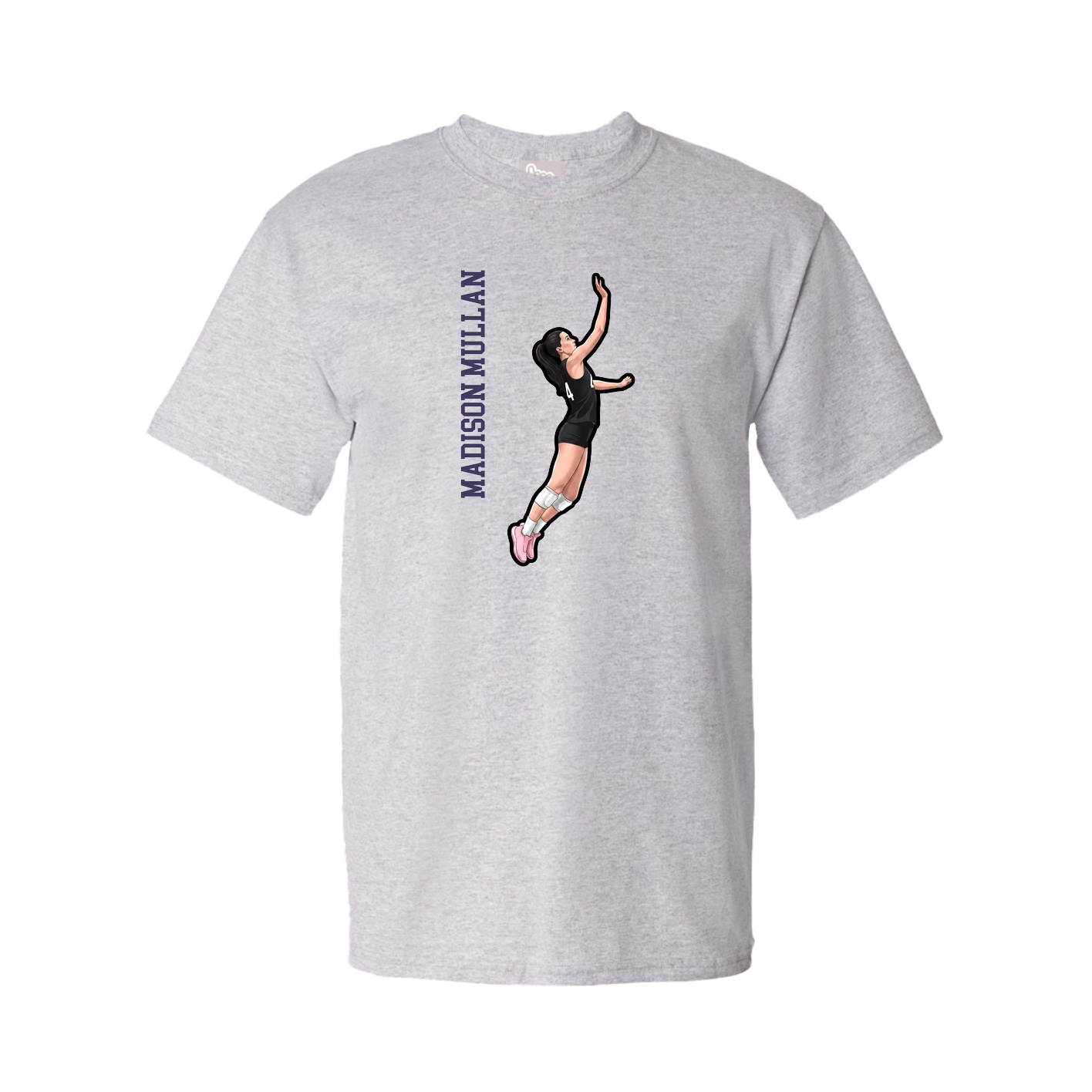 Youth Tee — Name Vertical in Grey