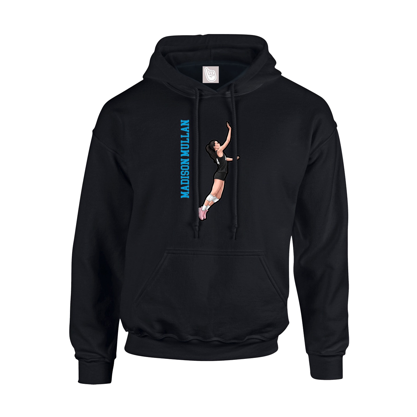 Hoodie — Name Vertical in Black