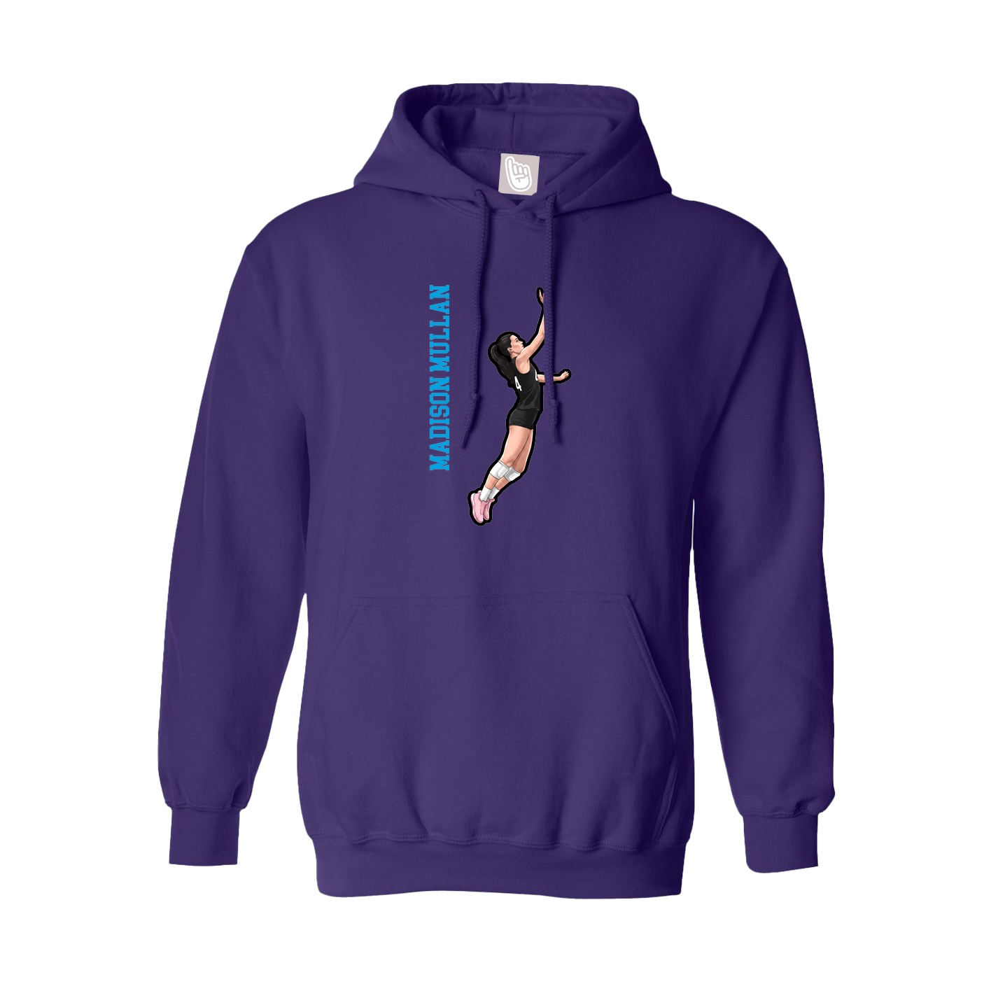 Youth Hoodie — Name Vertical in Purple
