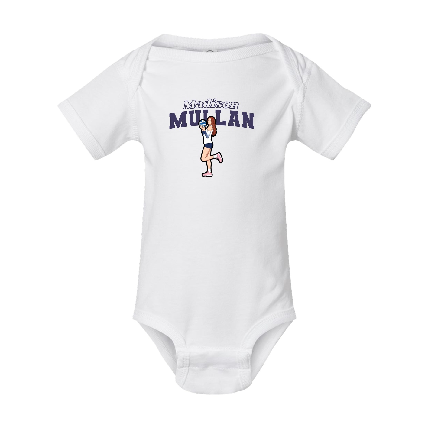 Baby Onesie — Name Arch in White