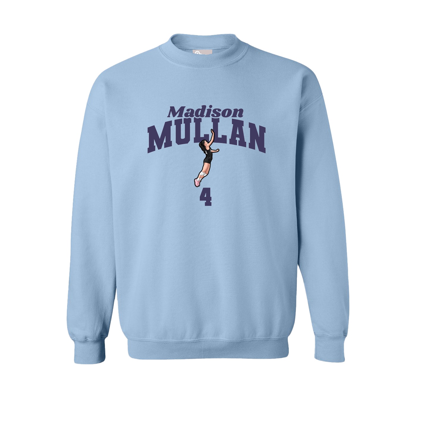 Fleece Crew — Signature Arch in Light Blue