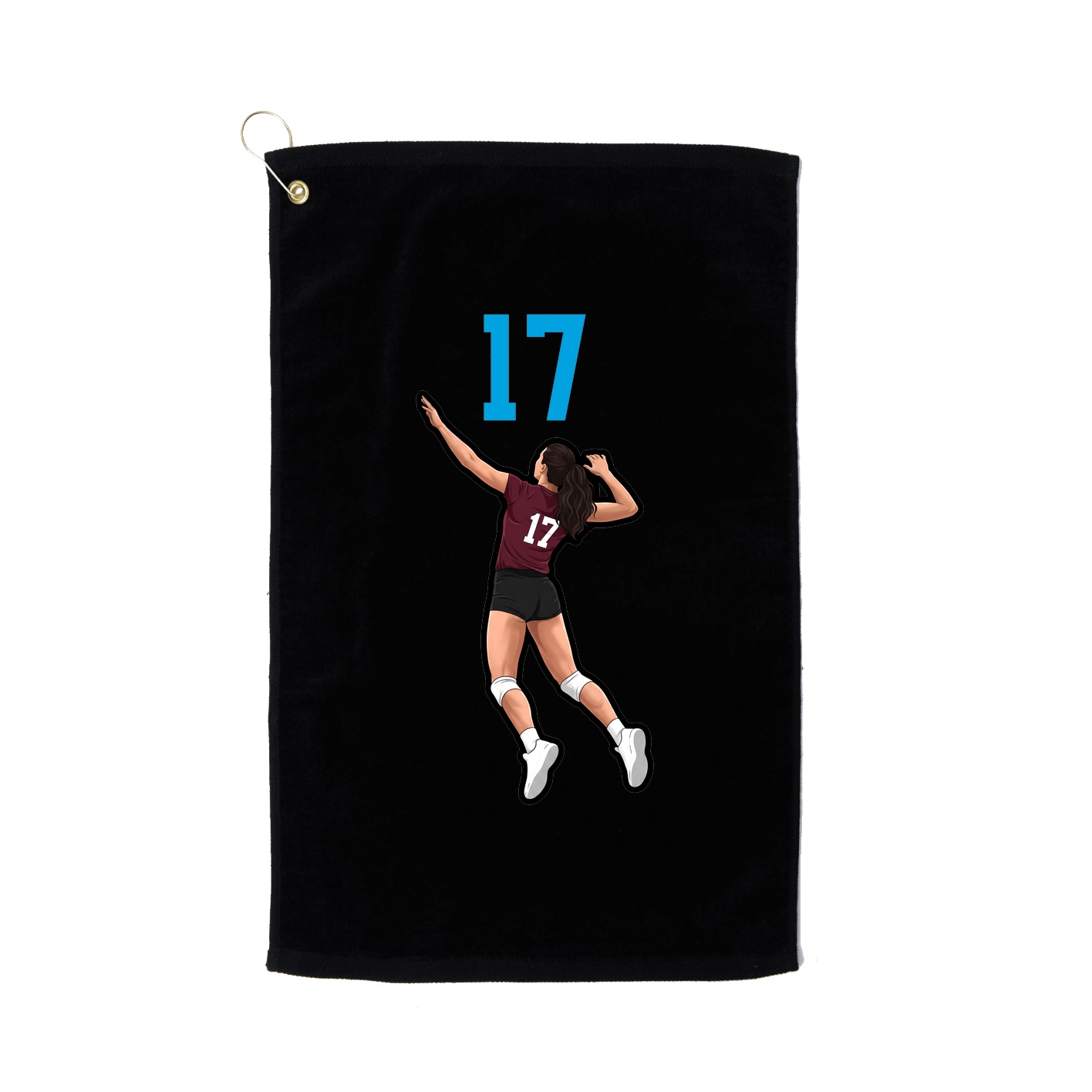 Golf Towel — Number Top in Black