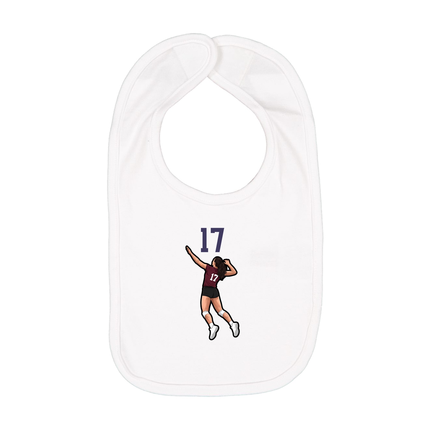 Infant Bib — Number Top in White