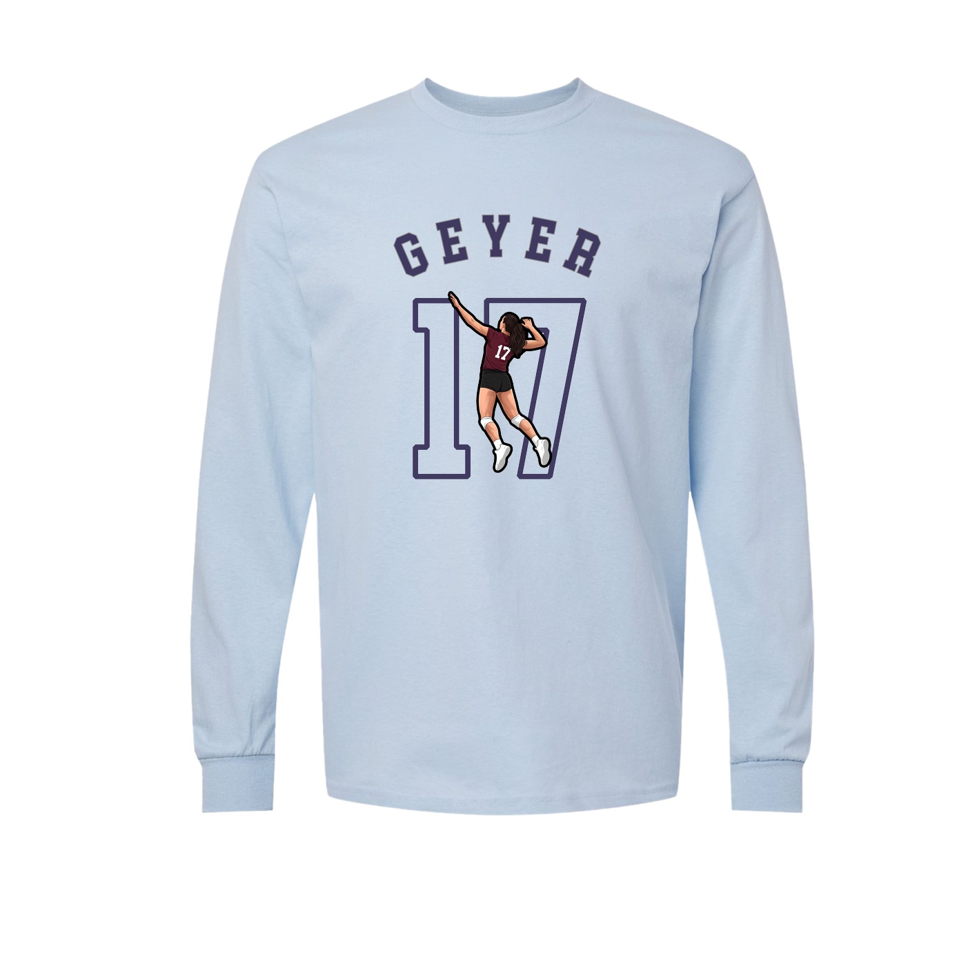 Long Sleeve Tee — Shirsey Arch in Light Blue